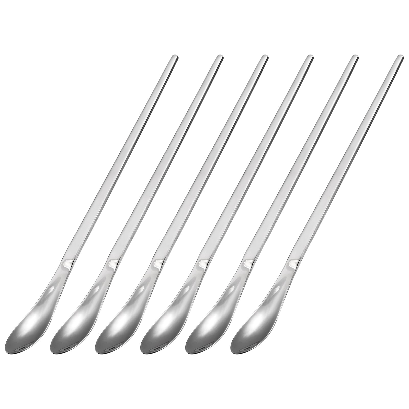T 長柄スプーン 245 mm ステンレス鋼 アイスクリームスプーン カクテル撹拌スプーン コーヒースプーン ミキシング 飲料 コーヒー用 6セット シルバー