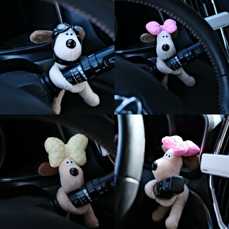 かわいいパイロット犬カー ポケットストップ装飾人形カー ターンシグナル2スクレーパーカーインナーポ..
