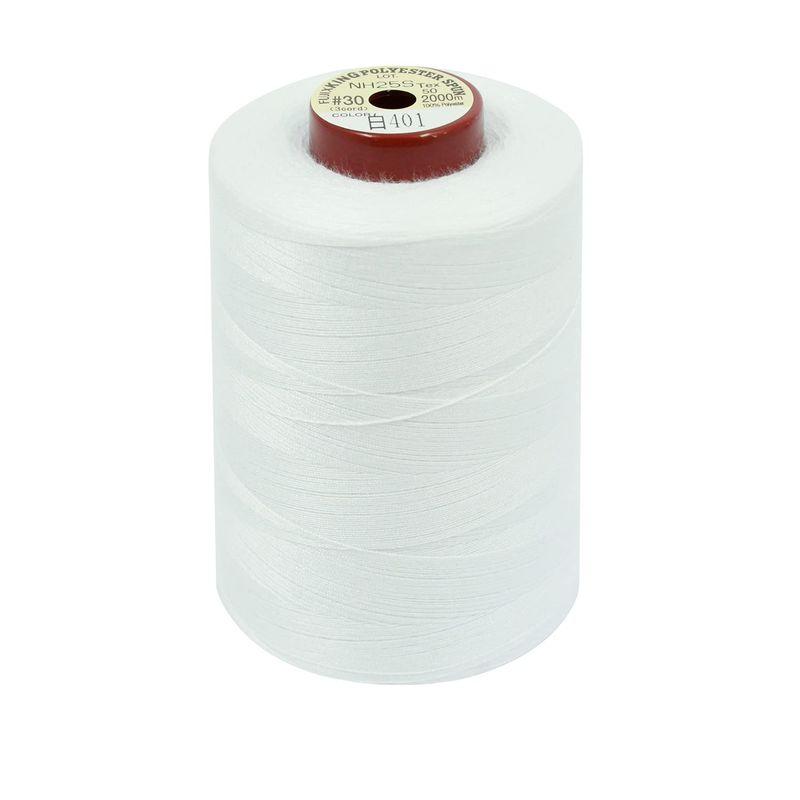 キングスパン (ポリエステルミシン糸) 30番/2000m COL.401 白