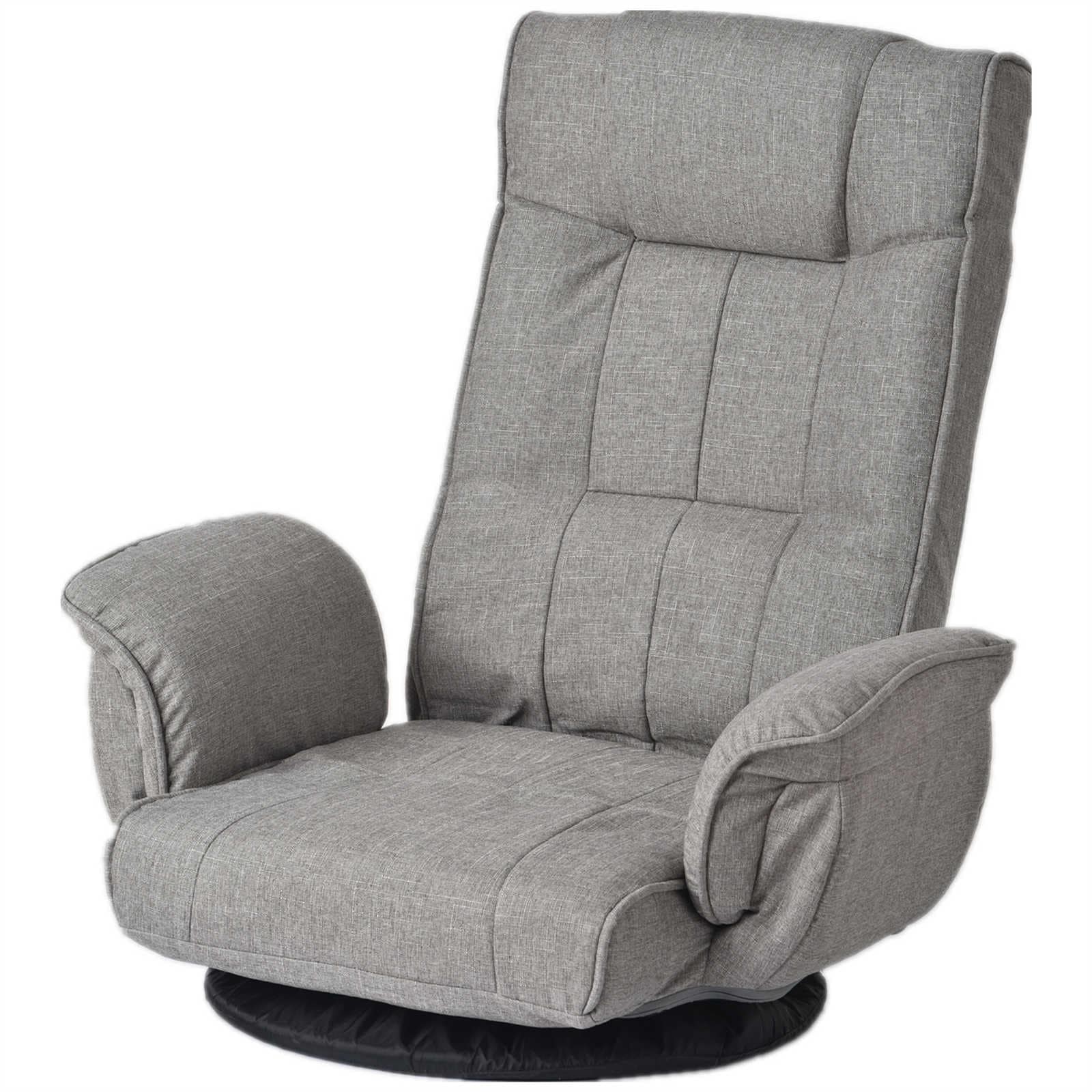 回転式座椅子 ハイバック座いす リクライニング 肘掛け1人掛けソファー フロア リラックスチェア 折りたたみ リクライニングチェアー ファブリック おしゃれDJYC90