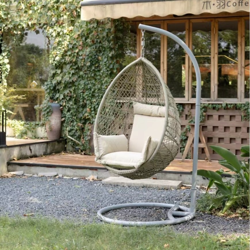 ハンギングチェア屋外ブランコ中庭バルコニーハンギングバスケット鉄フレーム屋内寮B＆B怠惰な折りたた..