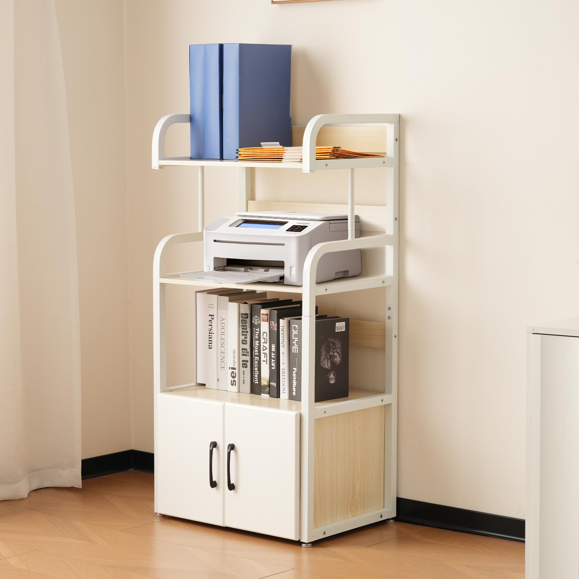プリンター台 プリンターラック プリンター収納 大容量 デスク収納 木製 本ラック 収納ラック コンパク..