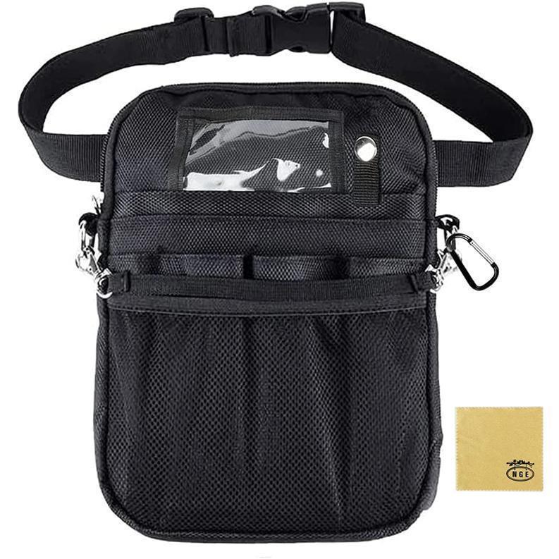 多機能 エプロンバッグ ナースポーチ ウエストバッグ ペンケース付 仕事用 12ポケット 2wayショルダー ..