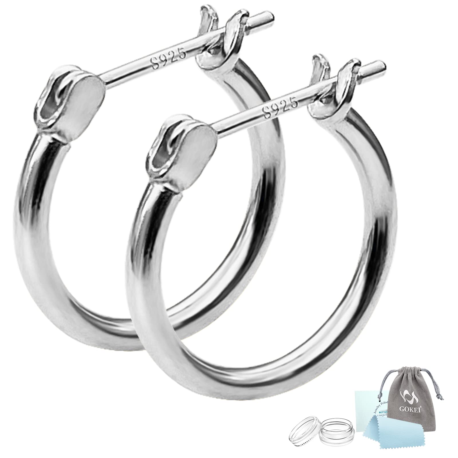 ープピアス ピアス フープ シルバー925 純銀 リングピアス シルバーピアス レディース 20G リング シンプル 軟骨ピアス メンズ 男女兼用 ジュエリー イヤリング アクセサリー 金属アレルギーフリー