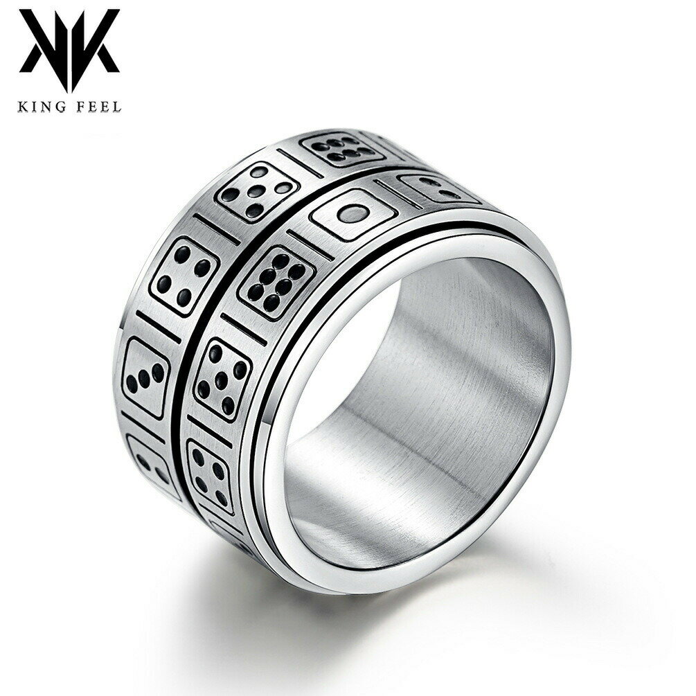 チタン鋼の二重円形サイコロ回転リング楽しいゲーム小道具ステンレススチールニッチ個性的なハンドジュ..