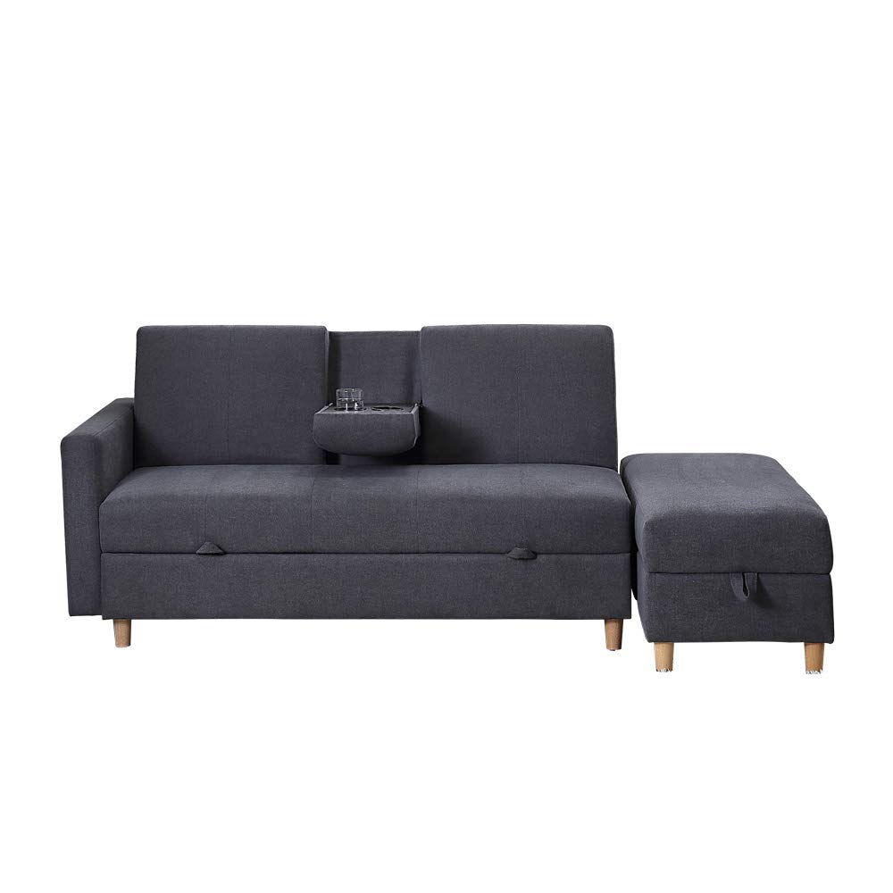 ソファー 3人掛け ソファベッド 収納付き オットマン 引き出し付き 多機能 カウチソファ コーナーソフ..