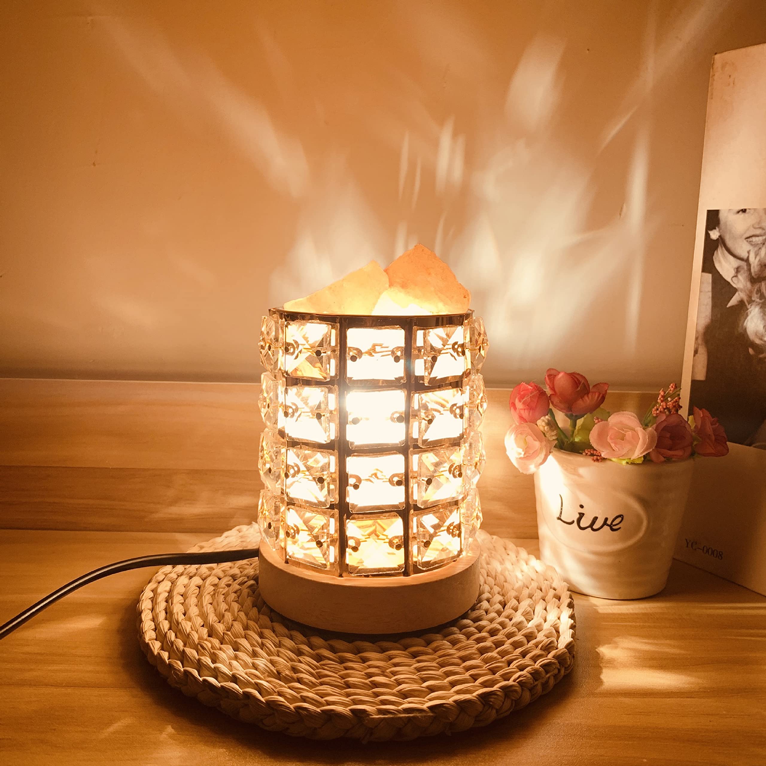 ヒマラヤ岩塩ランプ ヒーリングランプ デスクトップ間接照明 照明 間接照明 フロアランプ モダン 北欧 天然木 ベッドサイド リビングルーム カフェのサムネイル