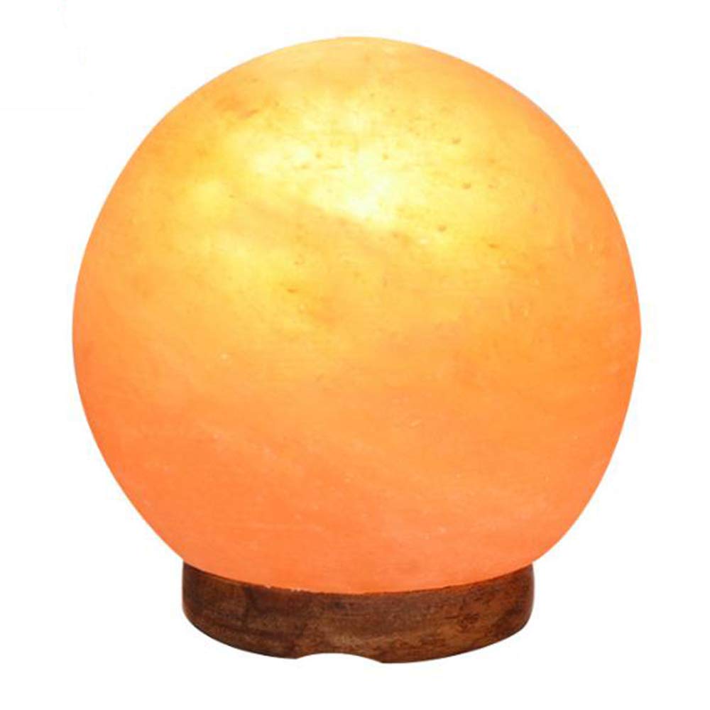 ヒマラヤ水晶塩岩灯 可調光円形小夜灯 天然ヒマラヤ岩塩ランプ ベッドサイドランプ プレゼント テーブ..