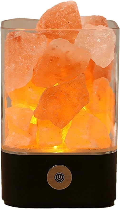 ヒマラヤ岩塩ランプLEDピンククリスタル岩塩ランプ空気浄化睡眠癒しUSBナイトランプ天然クリスタル岩塩..