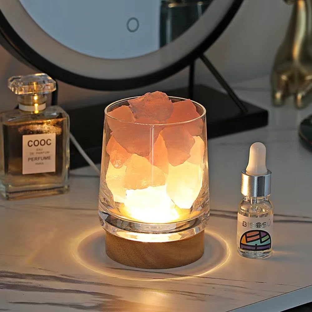 アロマランプ ベッドサイド アロマライト 天然水晶 クリスタル ライト 睡眠ライト ミックスクリスタル..