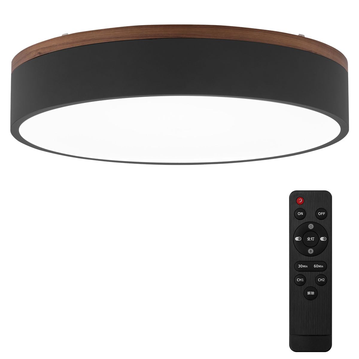 ぼん家具 シーリングライト LED 調光調色機能付き リモコン 12畳 タイマー付き 常夜灯 木目 おしゃれ ..