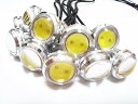 デイライト LED 防水 イーグルアイ 大玉 23mm 10個セット 12V 埋め込み (ホワイト/ブラックボディー)