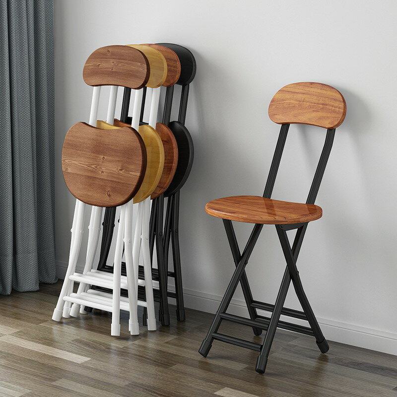 シンプルでポータブルな小型実木折り畳み椅子背もたれ付き省スペース家庭用多機能テーブルと椅子のトレーニングベンチ