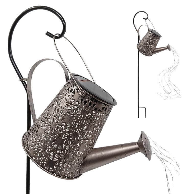 ソーラーガーデンライト ヴィンテージじょうろ 温白色 吊り下げ式 屋外 防水 ファッション LEDライト ..