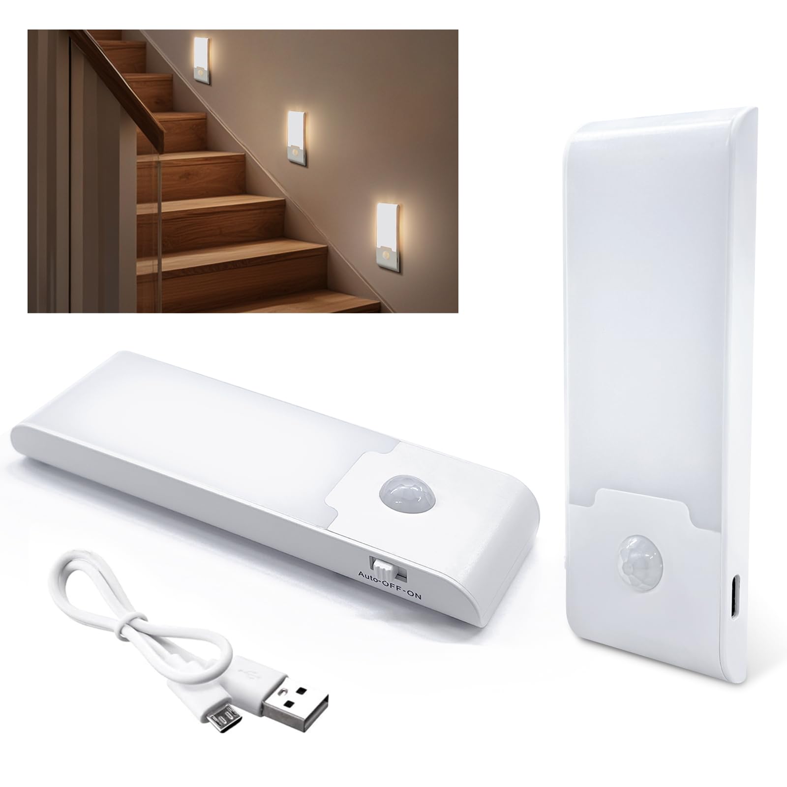 非常灯 充電式 LED フットライト 屋内 夜間灯 人感センサー 非常灯 ナイトライト 明暗センサー 自動点..