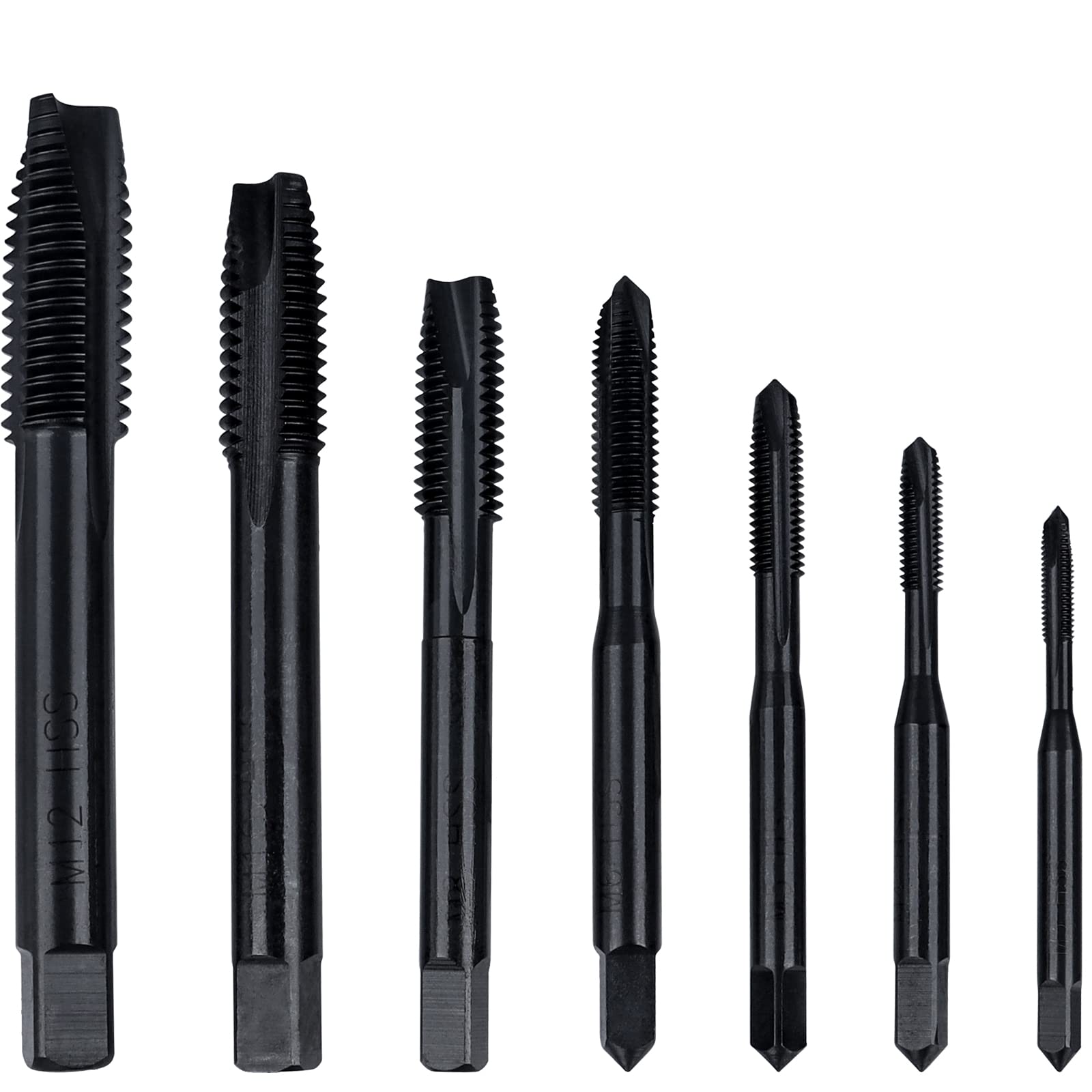 ねじ切りタップセット7本セット HSSタップドリルセット スパイラルタップ ネジ切り アルミを タップ・..