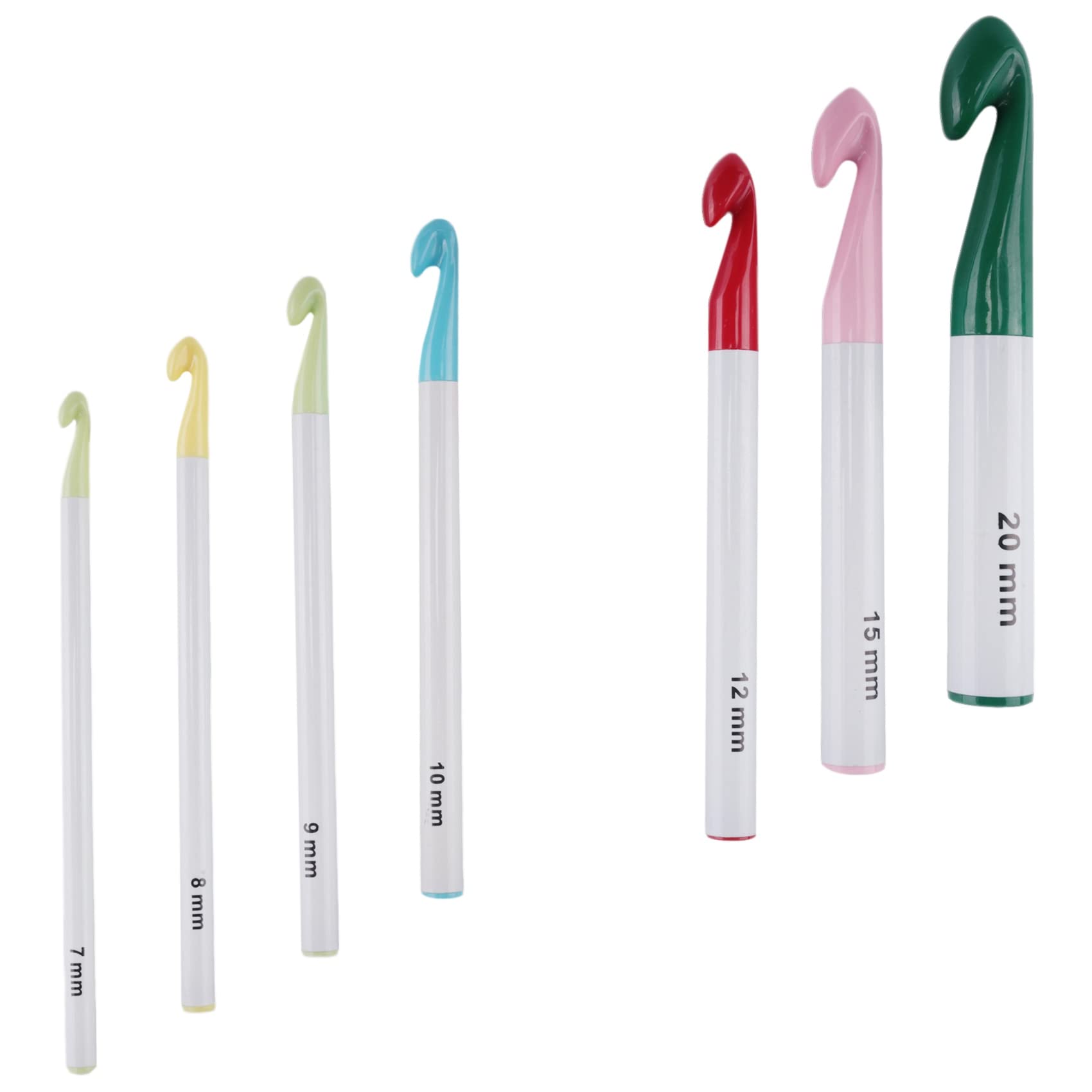 かぎ針編みフックセット、7/8/9/10/12/15/20Mmプラスチックハンドルかぎ針編みフック編み針太いヘッド..