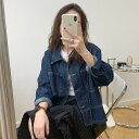 コーデに役立つ!デニムジャケット レディース 春の新作デニムゆったりショート丈コートレトロな紺デニムコート女 韓国ファッション