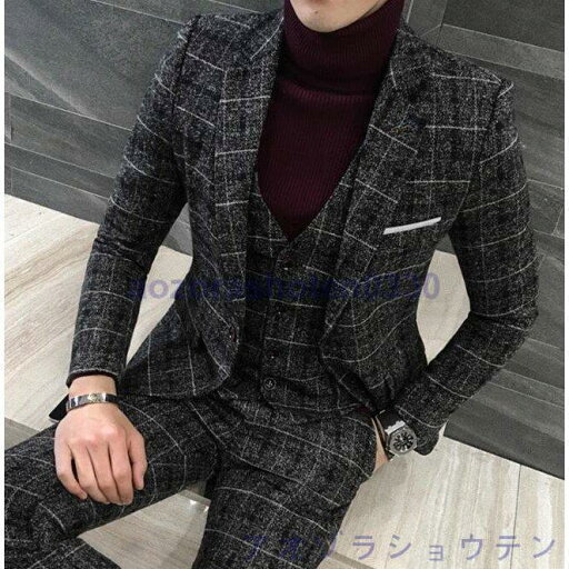 メンズスーツセット ジャケット+ベスト+パンツ スーツ3点セット 大きいサイズ ビジネス/フォーマル/パーティー/結婚式 紳士服 冬 メンズスーツセット ジャケット+ベスト+パンツ スーツ3点セット 大きいサイズ ビジネス/フォーマル/パーティー/結婚式 紳士服 冬