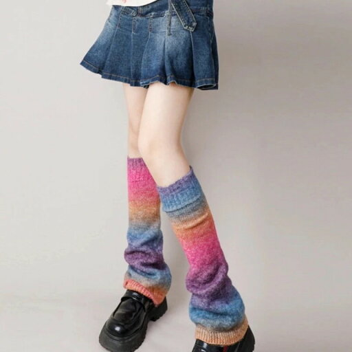 JKロリータフットカバーグラデーションニットソックスレッグカバーソックス JKロリータフットカバーグラデーションニットソックスレッグカバーソックス