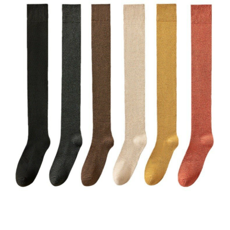 2足セット ソックス 靴下 レディース ニーハイソックス 秋冬 あったか靴下 冷え取り靴下 ゆったりハイソックス スクールソックス 美脚 裏起毛 防寒 暖かい コットン