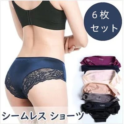 ショーツ6枚セットレース付きパンツ ショーツ 下着 インナー 柔らかいショーツセット シームレス レース 無地ショーツ ショーツ6枚セットレース付きパンツ ショーツ 下着 インナー 柔らかいショーツセット シームレス レース 無地ショーツ