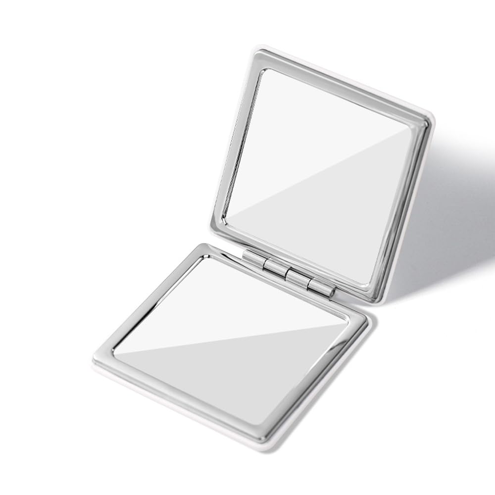 手鏡 コンパクト 両面化粧鏡 2倍拡大鏡 コンパクトミラー 折り畳み鏡 化粧直し ポーチ チェック 角度調整 超軽量 持ち運び 便利 化粧の細部処理 美容 メイク道具