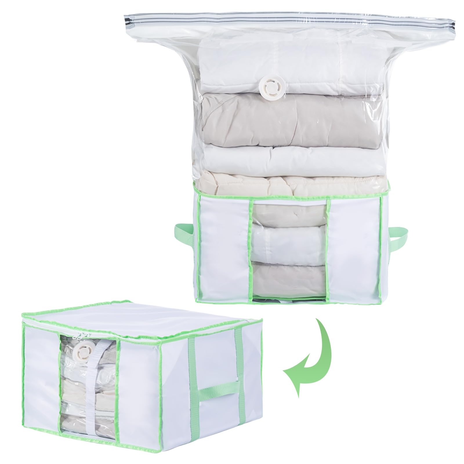 布団圧縮ボックス 収納ケース 衣類圧縮袋 ふとん 大きいボックス 一体型 羽毛布団 省スペース 繰り返す..