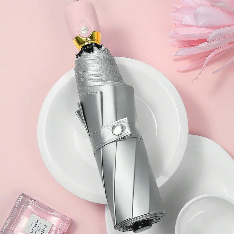 日傘 完全遮光 チタン銀 黒ゴムパラソルコンパクト 携帯 日傘 女性 紫外線対策 傘 晴雨兼用傘 UVカット..