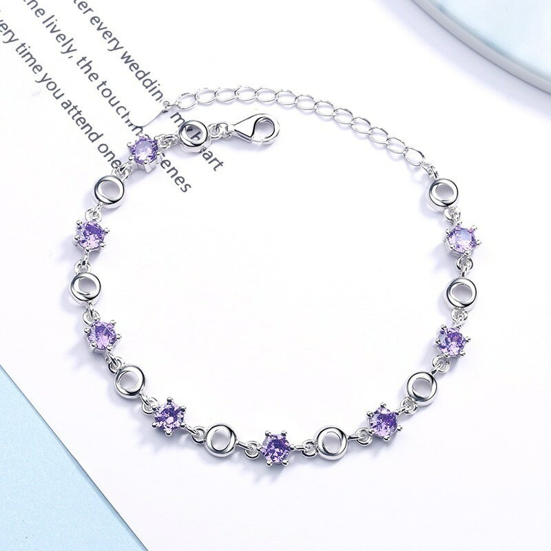 ブレスレットシルバージルコンブレスレット 韓国語版名入れアクセサリー 女性用