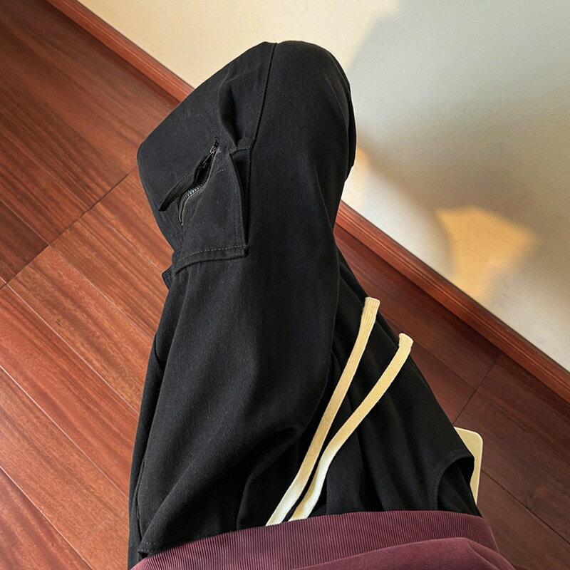 メンズ春秋プラスサイズパンツ、メンズハイストリートバーガンディオーバーオール、メンズワイドレッグパンツ