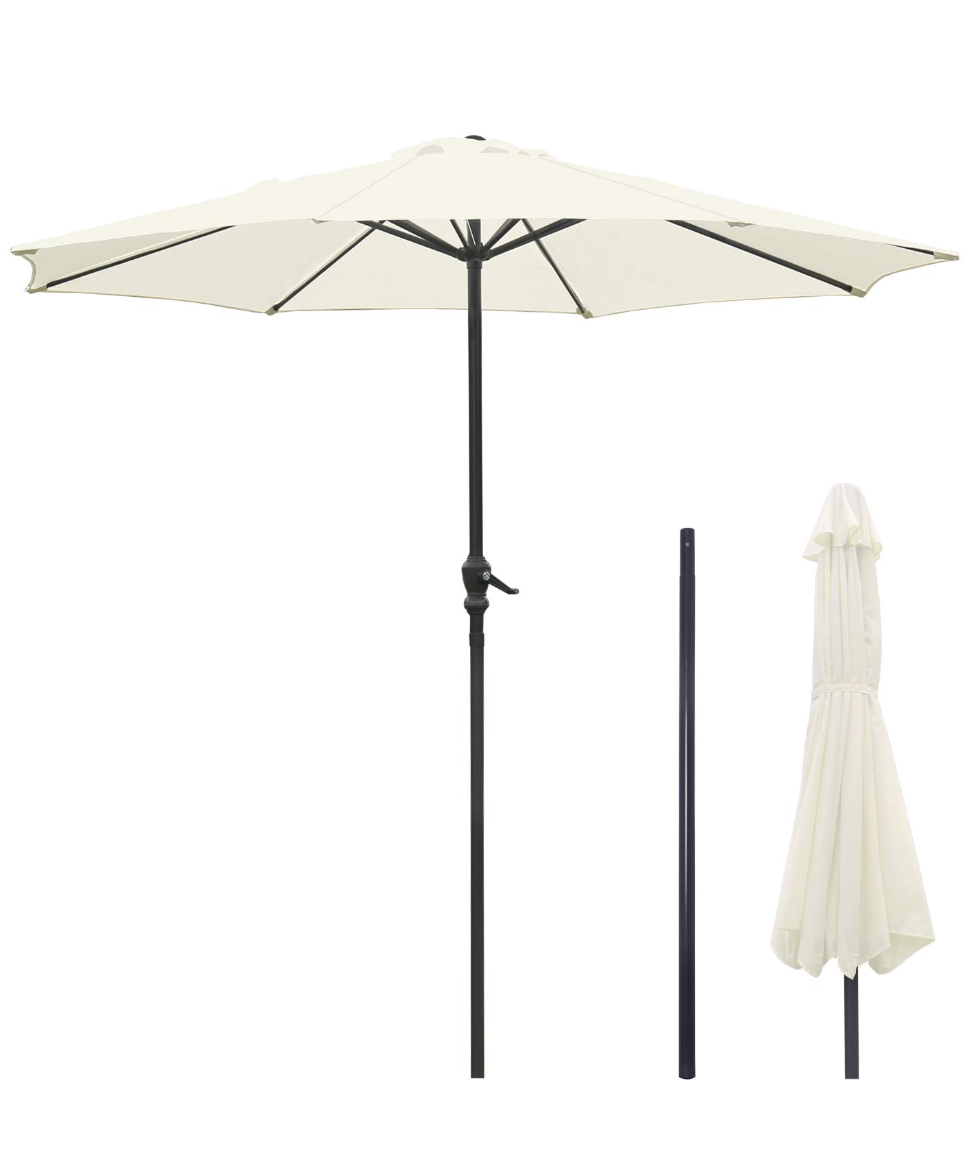 パラソル ガーデンパラソル 270cm uvカット 撥水 鉄製 ハンドル開閉 ビーチパラソル ガーデニング 庭 テラス アウトドア ビーチ キャンプ 日傘 折りたたみ 日よけ