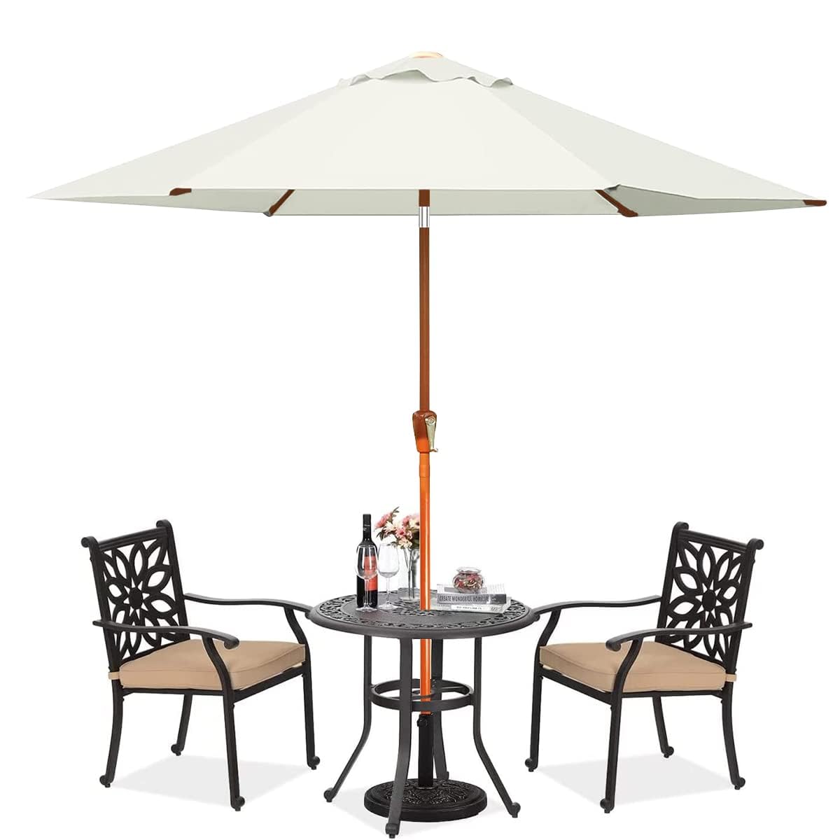 パラソル ガーデンパラソル 風に強い 大型 直径220cm/270cm UVカット 撥水加工 角度調節 チルト機能付/..