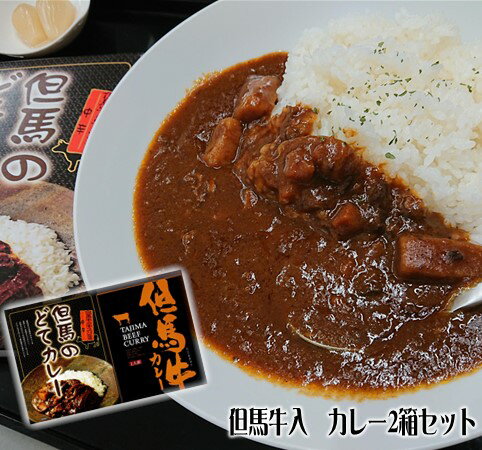 ★但馬牛カレー2箱＜中辛＞【但馬牛カレー】＆【但馬のどてカレー】メール便2～5日でお届け／代引き不可但馬牛　CURRYセット・レトルトカレー・但馬牛すじ使用【お土産処かにはん】【お食事処こっぺ使用 】【保存食　カレー】【中辛カレー】【和風すじ肉カレー】ネコポス便のサムネイル