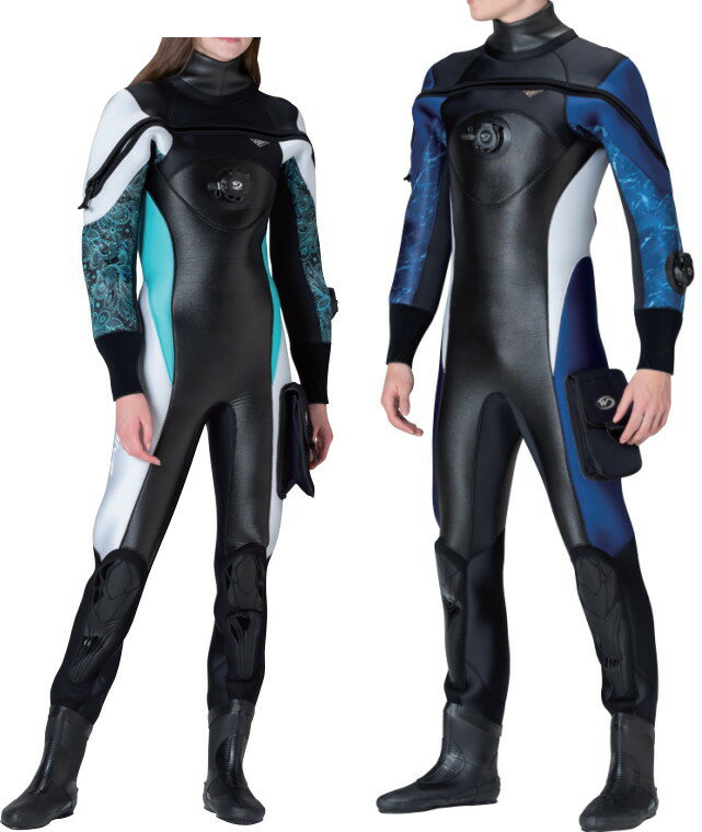 ワールドダイブ ドライスーツ MF1 3.5mm*ソフトラジアル+マルチエラステックス*発熱起毛保温素材*既成サイズ*サイドポケット標準装備*アンクルウエイトプ...