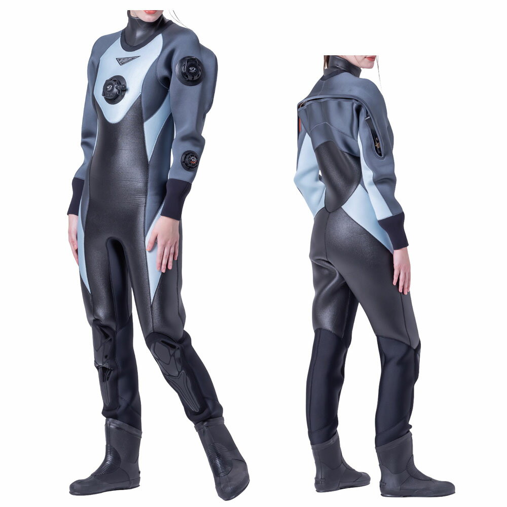 ワールドダイブ 女性向けドライスーツ ZFD60 3.5mm＊マルチエラステックス＊発熱起毛保温素材＊既成サイズ＊リストバルブDS標準装備＊アンクルウエイトプレゼント！