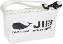 JIB ハンドルポーチS HPOSホワイト×ブルーステッチ19×12.5×6cm HPOS38