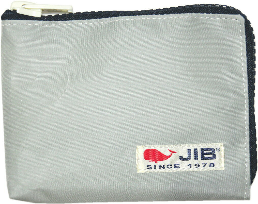 JIB マイクロクラッチラージS　MCS　グレー×ネイビーファスナー／白タグ　15×11×1.7cm　MCS32