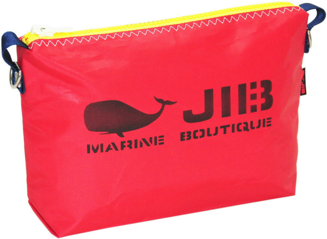 乐天商城 - JIB ドキュメントポーチS　レッド×イエローファスナー／ネイビー耳　28.5×20.5×7cm　PODS63