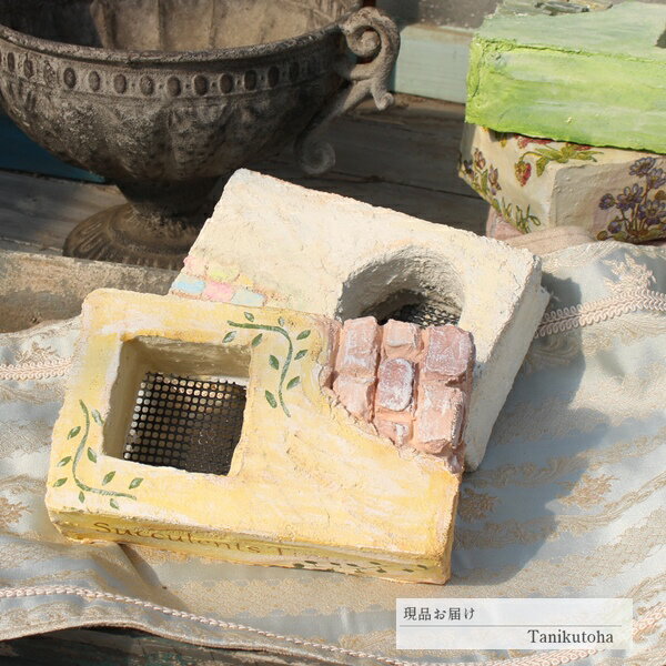 樂天商城 - ブリック鉢 レモンミルク 送料無料 多肉永遠鉢 モルタル鉢