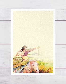 ポストカード [ 天若日子 ] ( 白馬 弓矢 高天原 天孫降臨 幻想的 水彩画 風景画 人物画 グリーティング..