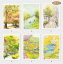 秋の景色4 6枚セット ( ポストカードセット 絵はがきセット 絵葉書 秋 落葉 森 みそそぎ川 鴨 哲学の道 杉並木 参道 庭 縁側 保津川下り 水彩画 風景画 ) 600円