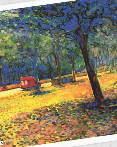 赤い郵便車と落ち葉 [ イタリア トリノ ] ( ヨーロッパ 秋 街路樹 郵便 車 落ち葉 いちょう 銀杏 ノスタルジック インテリア アート 水彩画 風景画 日本画 ) ★当店オリジナル★