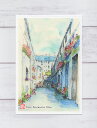 パリ モンマルトルの路地 ( 路地 歩く人 ヨーロッパ インテリア アート 水彩画 風景画 ) ★当店オリジナル★【 デイリーランキング 10位入賞 】