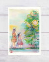 ひまわりと少女 ( 向日葵 花 少女 子供 京都府立植物園 水彩画 風景画 ) ★当店オリジナル★