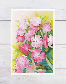 ナデシコ [ 撫子 ] ( 瞿麦 牛麦 水彩画 風景画 ) ★当店オリジナル★