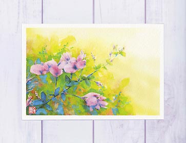 ハギ [ 萩 ] ( 夏 秋 花 はぎ 秋の七草 水彩画 風景画 ) ★当店オリジナル★