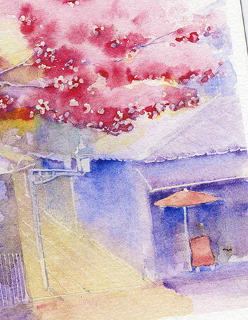 石塀小路 [ 京都の桜 ] ( 春 さくら 八坂 高台寺道 和風 水彩画 風景画 )★当店オリジナル★