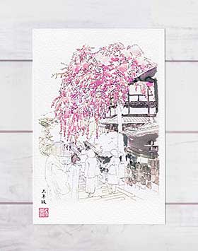 三年坂2 [ 京都の桜 ]( 春 産寧坂 石