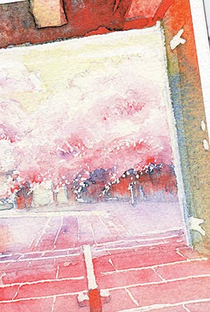 聖護院 [ 京都の桜 ]( 春 さくら 門前 社寺仏閣 和風 水彩画 風景画 )★当店オリジナル★